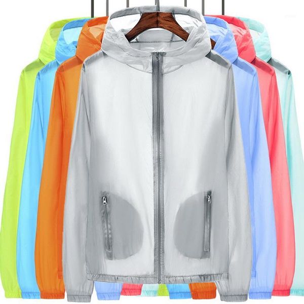 

2020 men women solid running uv sun protect transparent long sleeve jackets light weight summer beach wear sunscreen1, Black;white