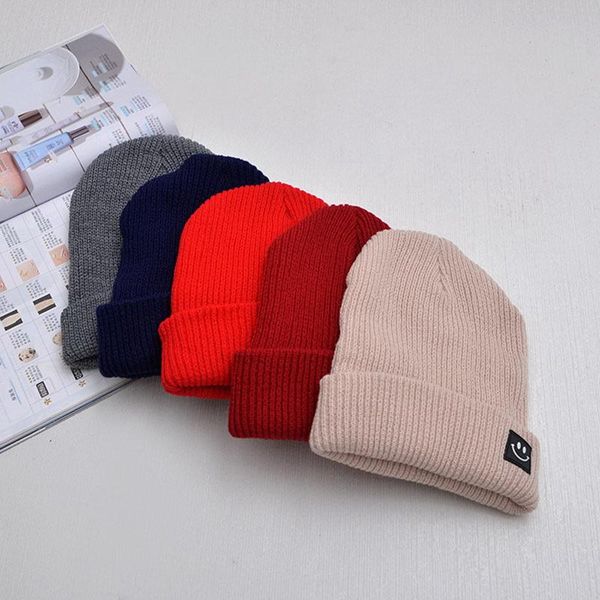 

beanie/skull caps korea fashion women autumn winter cap solid color cartoon cotton knitted skuilles beanies for boys girls warm casual hat, Blue;gray