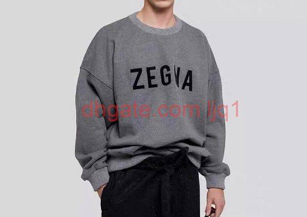 

20fw fg letter classic simple solid crewneck pullover men women long sleeve street outdoor sweatshirt autumn winter sweater, Black