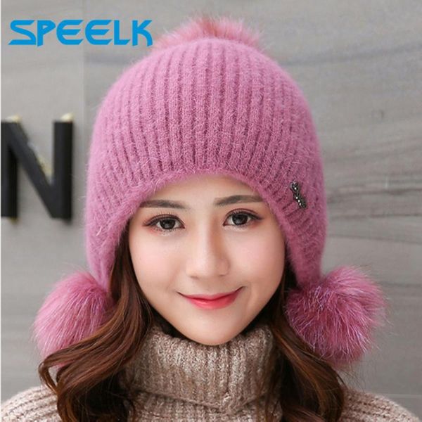 

plush hats women winter fashion beanies sweet cute hedging cap velvet wool hat student hair ball caps warm knit hat, Blue;gray