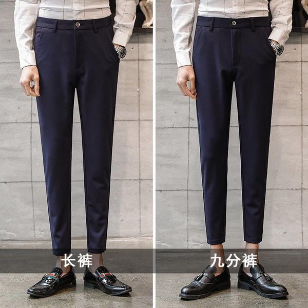 

2020 new men's casual pants business fashion nice pants office stretch male, Black