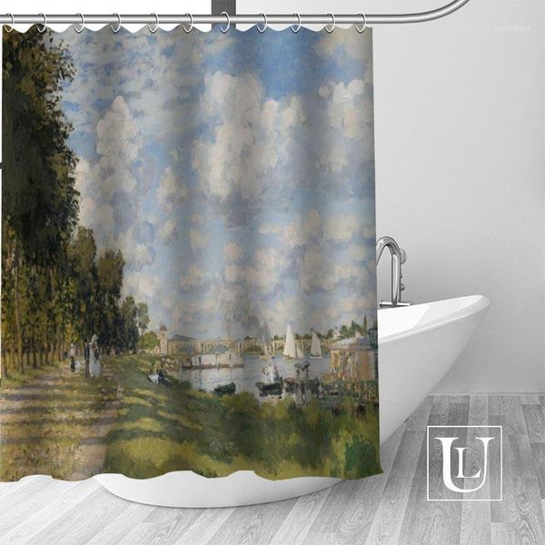 

shower curtains custom monet oil painting curtain with hooks bathroom waterproof polyester fabric diy your curtain1