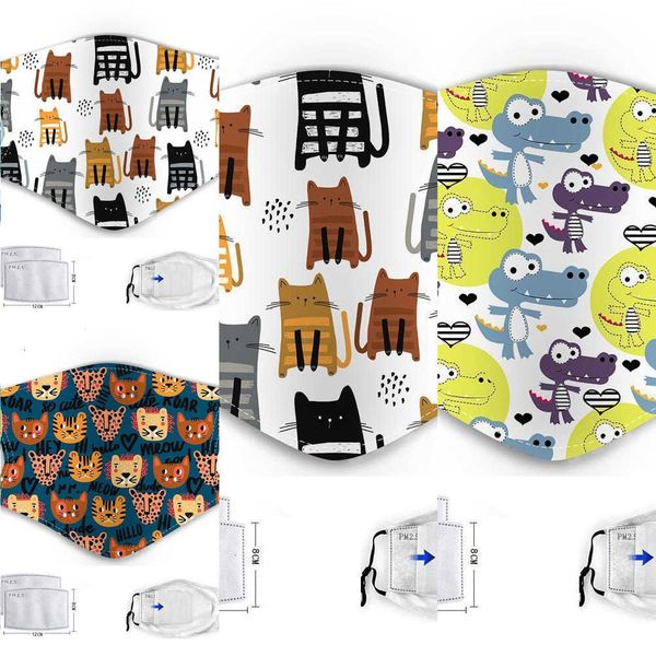 

2 pm2.5 face cartoon masks with kids filters anti-fog haze dust protection reusable washab4sm3 wlhr