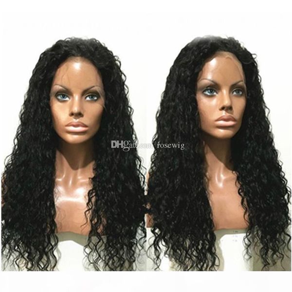 

влажные и волнистого полного шнурок человеческих волосы парики для чернокожих женщин virgin перуанской волны воды фронт шнурка парики природ, Black;brown