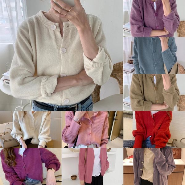 

ihd8k fold cardigan several kinds of core spun yarn new korean knitted fold new several kinds of core spun sweateryarn sweater up up korean, White;black