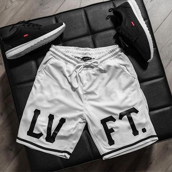 

2020 new men gym fitness loose shorts bodybuilding joggers summer short pants male casual beach brand sweatpants, White;black