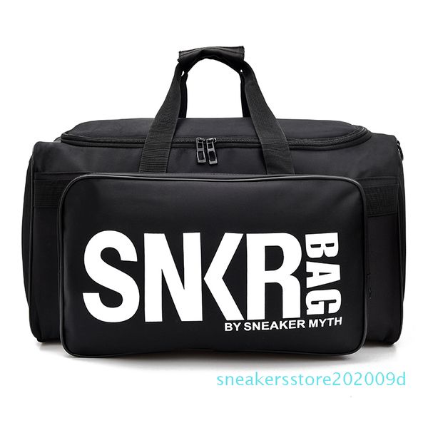 

1нью snkr конструктор вещевой мешок 19ss мужские женские дизайнерские сумки черный белый большой емкости дорожная сумка спортивные сумки s09