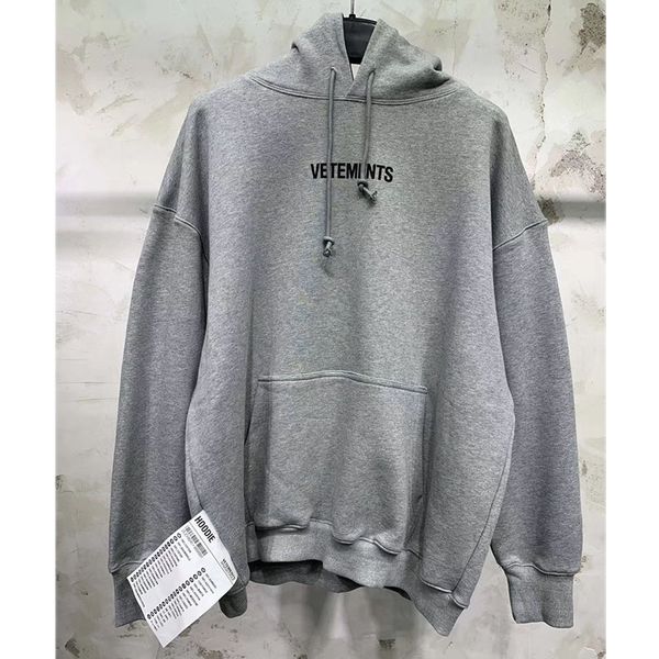 

vetements pullover sweatshirts quality embroidery winter casual high autumn hoodie loose tag big streetwear jwowg, Black