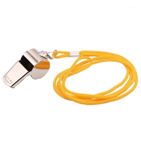 

other sporting goods 10pcs metal whistle with lanyard extra loud referee coach stainless steel whistles football basketball soccer cheerlead