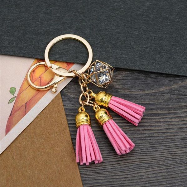 

кожаный кисточкой для женщин bag charm womens keyring llaveros mujer chaveiro porte cle chaveiros sleutelhanger eh652 h jllafq