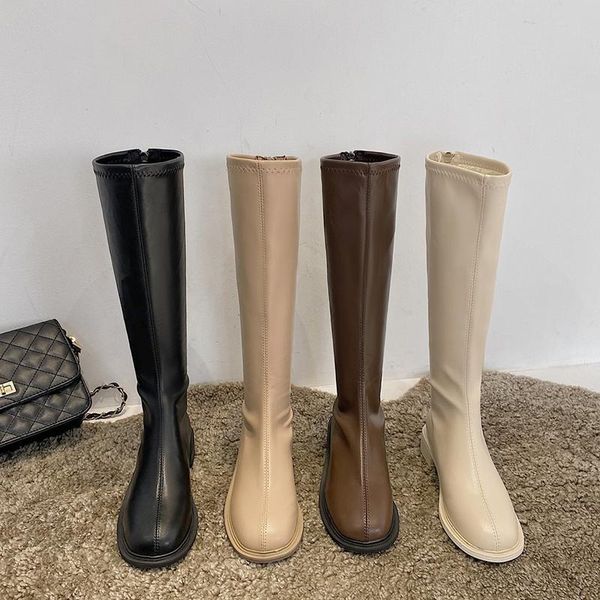 

круглый toe rock обувь женщина роскошная boots женщины нью-2020 зимняя обувь низкие каблуки пинетки добыч ladies, Black