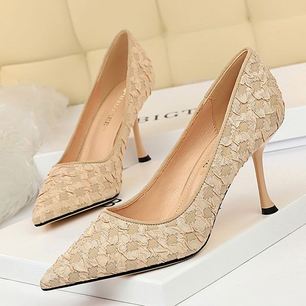 

women shoes spring light fashion pedicure sweet fashion shoes women high heels shallow mouth slim plaid high heelsmultifunction, Black