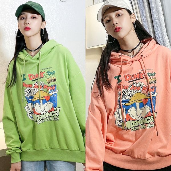 

осень 2020 новых корейских с капюшоном свободно большой осень 2020 новых корейских женщин с капюшоном свободные пальто sweatersweater свитер, Black