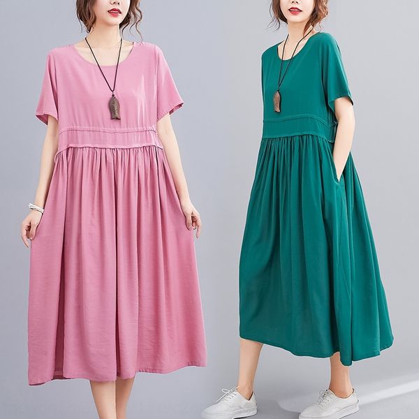 

сыпучие шелковое платье dressnational dresswomen нового национального стиля платье женщин летом 2020 искусство большой сплошной цвет пять ру, Black;gray