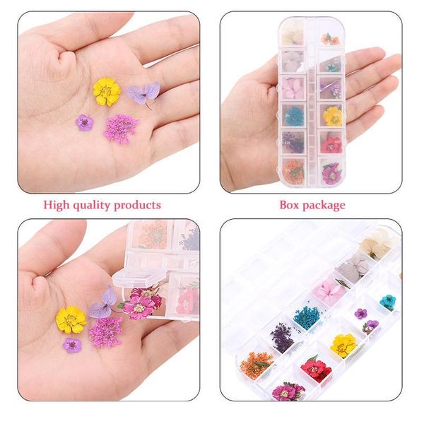 

1 box real dried flowers pressed flowers dry plants for epoxy resin pendant necklace epoxy resin supplies craft diy acc qyloft, Black;white