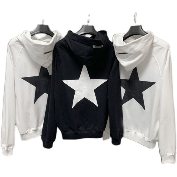 

fashion pentacle hoodie streetwear designer mens tracksuits women stars printed pullover winter sweatshirts size s-xl, Black