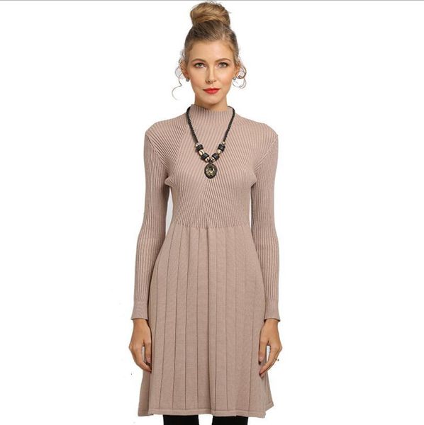 

autumn dress female half turtleneck full sleeve skinny sweater ladies dressed in knitting 2021 fashion p1642 ybqq, Black;gray