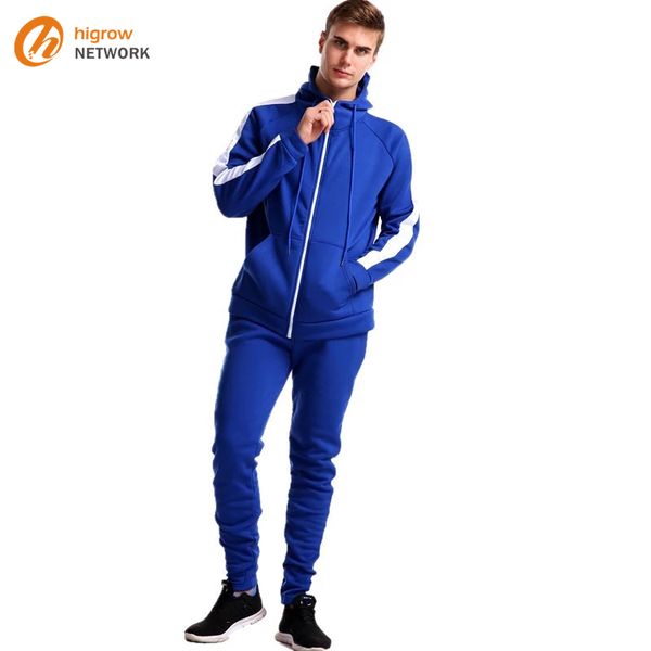 

2020 men's zipper sport suit fashionable fringe striped hooded jacket trousers sport suit men's casual 2 piece sport suit, Gray