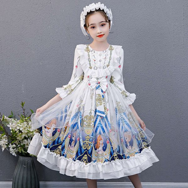 

spring 2021 new skirt princs girls' lolita children's drsbh4x, Red;yellow