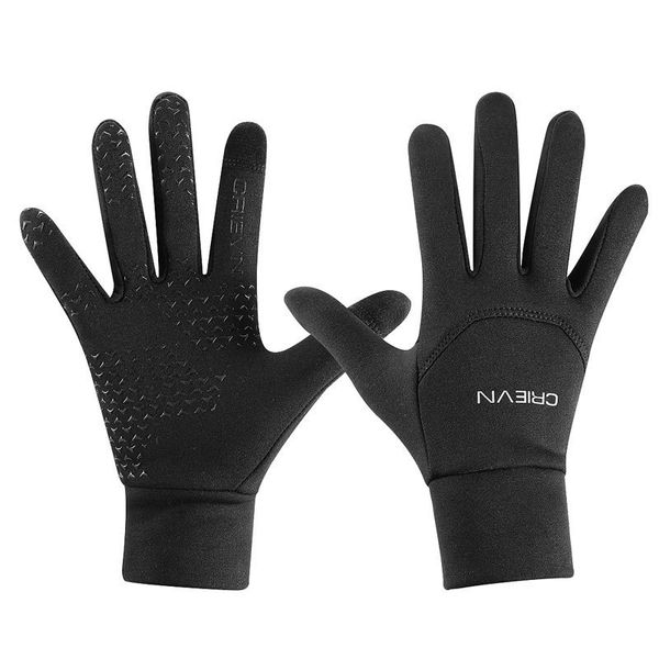 

sports gloves men and women driving outdoor cycling running thin plush warm student touch screen football winter, Blue;gray