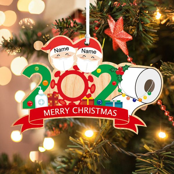 

diy 2020 quarantine christmas ornament personalized family paper ornament 2020 decorating christmas tree ornament new hot