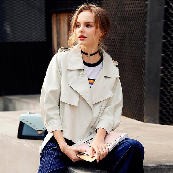 

women's leather & faux 2021 loose lady pink blue coat soft pu motorcycle jacket street outwear autumn ladies biker, Black