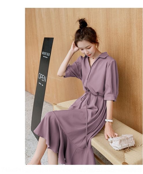 

zeohu фиштейл skirtshirt платье рыбьего хвоста новая 2020 юбки лета французского стиля закрытие платья богини талии стиль тонкой рубашки юбк, Black;gray