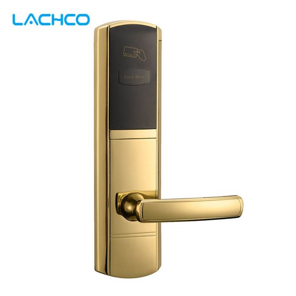 

lachco digital card lock electronic door lock for home l us mortise zinc alloy matte gold l16048sg