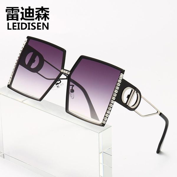 

sunglasses leidisen rimless diamond women 2021 rectangle punk sun glasses crystal vintage rhinestone eyewear oculos, White;black