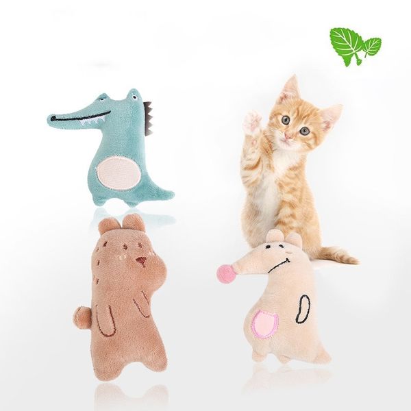 

lovely toys pet cat funny peppermint toy plush interesting new crocodile kangaroo bear plaything supplies 1 8cw k2