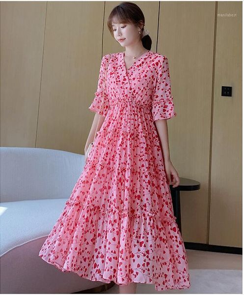 

2020 new arrival girls fashion pretty chiffon soft dresses women's fashon holiday beach summer dress lady big size xl red #m2071, Black;gray