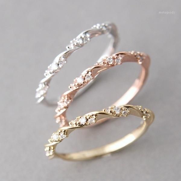 

wedding rings fashion simple twist shape women's engagement/wedding ring1, Slivery;golden