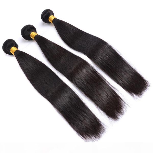 

brazilian straight hair 3 bundles 8a remy human hair weave bundles unprocessed virgin straight brazilian human hair bundles, Black