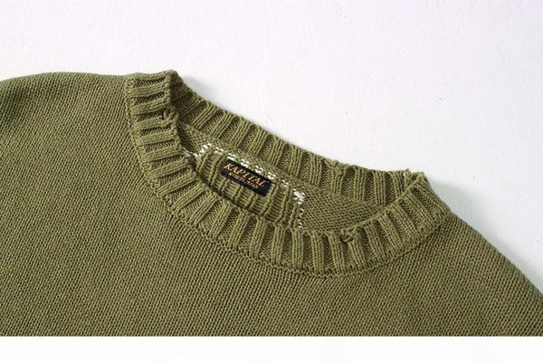 

2020 new kapital rib printed sweaters men women oversized destroy hole pullovers knitted sweater men, White;black