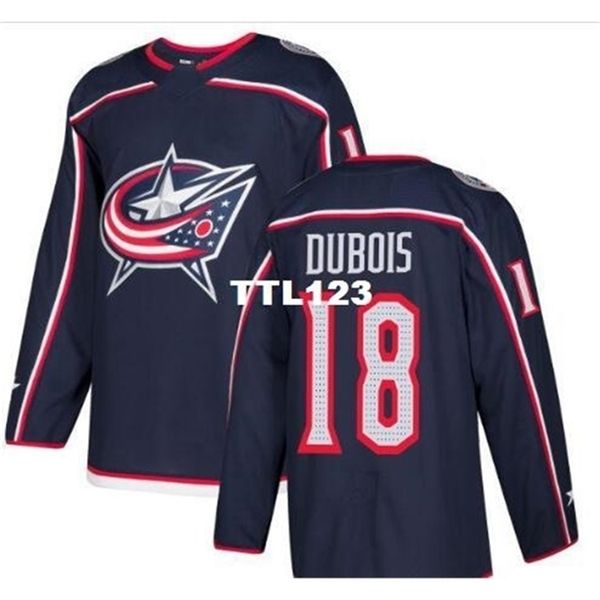 

real 121 real full embroidery 2018 columbus blue jackets 18 pierre-luc dubois hockey jersey or custom any name or number jersey, Black