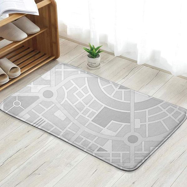 

generic city map imaginary location miscellaneous fun welcome doormat personalized indoor floor mats living room bedroom bathroom door mat
