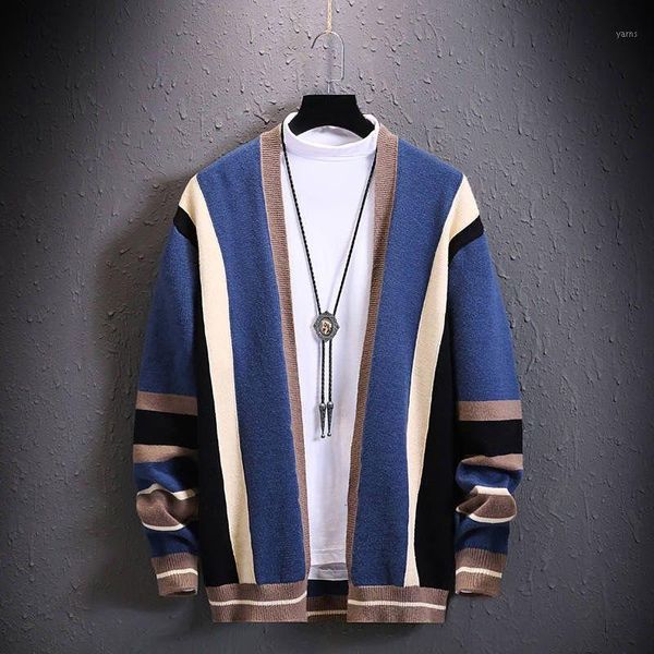 

sweater men's coat 2020 autumn and winter new casual knitted cardigan coat korean version loose v-neck button men's1, Black;white