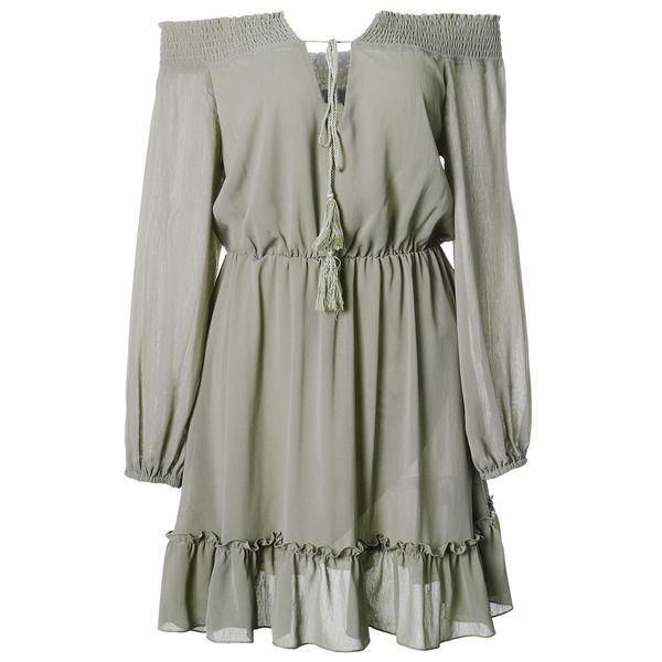 

2021 new elegant women female casual long sleeve office chiffon ruffle es white a-line vintage sweet clothing vestidos vdp9, Black;gray