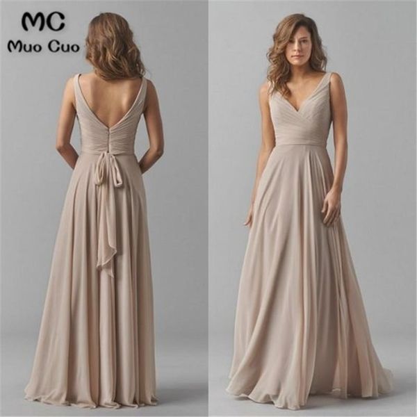 

vintage bridesmaid dresses v-neck wedding party dress pleat chiffon sleeveless prom bridesmaid dresses for women 201113, White;black