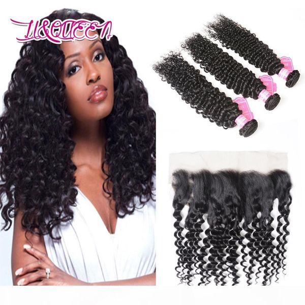 

ear to ear closure with 3 bundles mongolian virgin hair closure with baby hair unprocessed 100% natural beauty selling, Black;brown