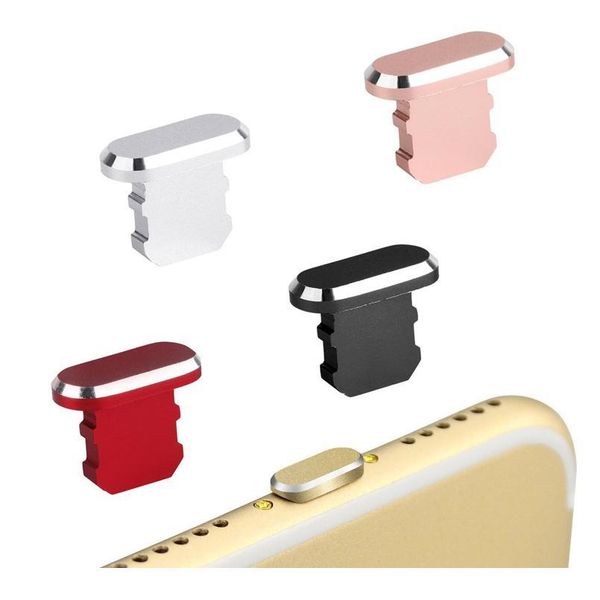 

5pcs/lot aluminium alloy dust plug mobile phone charge port sle for iphone 5 5s 6 6s 7 plu jllcah