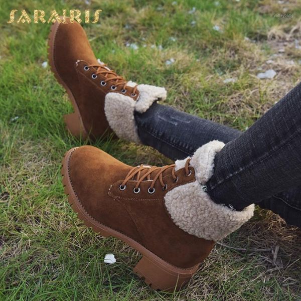 

brand new big size 43 fashion shoelace warm plush leisure ankle boot winter boots women shoes female1, Black
