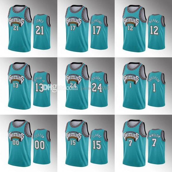 

memphis grizzlies men ja morant jaren jackson jr brandon clarke jonas valanciunas nba kid classic teal custom anniversary jersey, Black;red