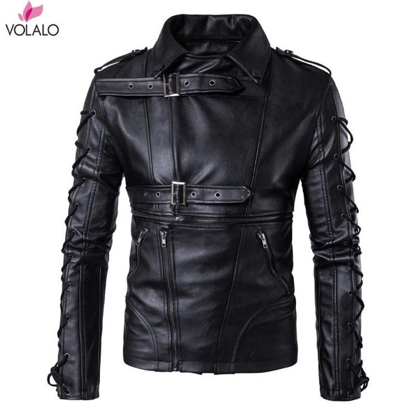 

plus size men winter parkas warm thick short locomotive jacket coat with belt casual zipper gothic black pu leather outerwear