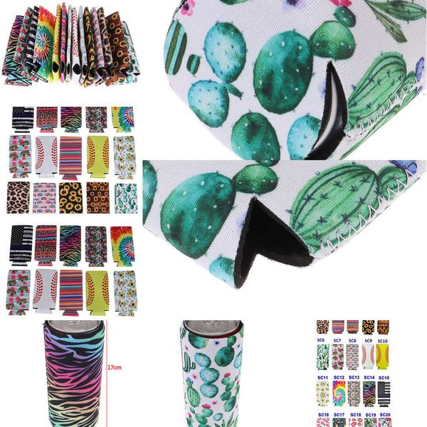 

slim neoprene insulator sleeve cup cooler sunflower baseball can holder water covers bottle case pouch leopard flower epack