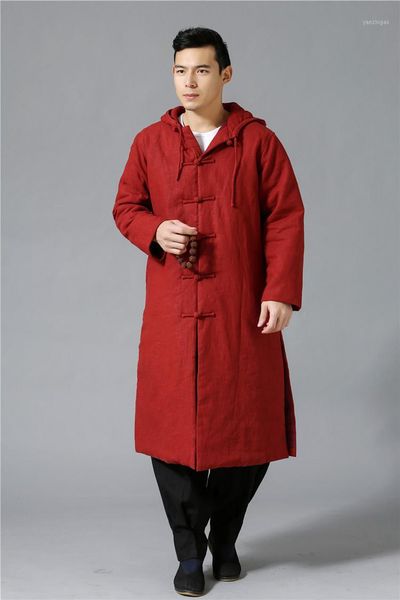 

wholesale- the coolest ethnic trend fashion wind breaker raincoat mianyiwaitao jacket coat long trench coat men overcoat plus size 6colors1, Tan;black