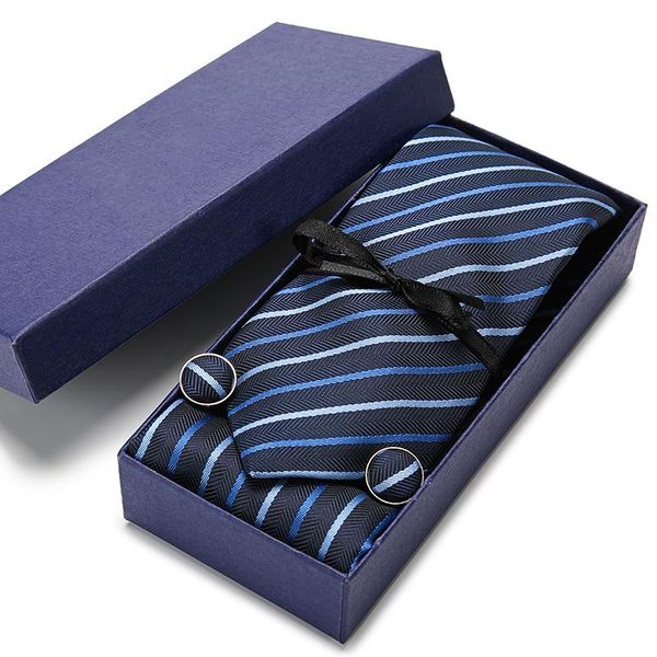 

men's ties stripe floral necktie 7.5 cm jacquard woven 100% silk necktie accessories cravat wedding party gift box, Black;gray