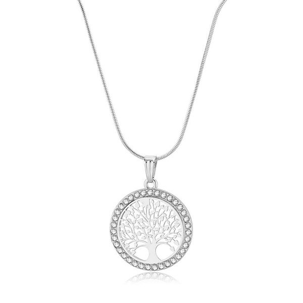 

yada gold color tree tree of lifenecklace для женщин choker hiphop цепочка ожерелье из ожерелья crystal crand colld se200041 jllebx, Silver