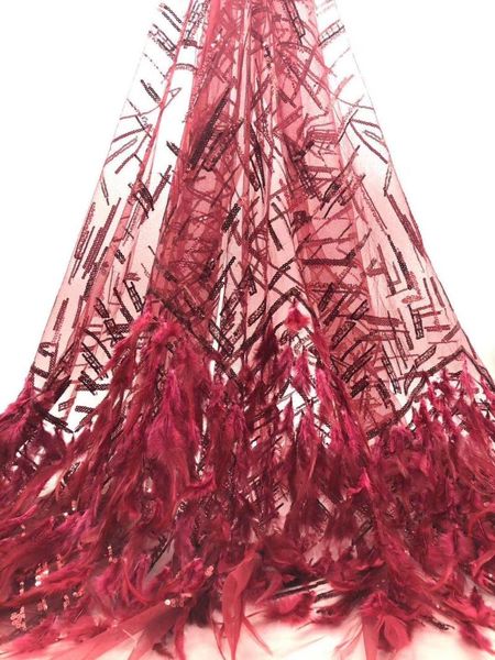 

ribbon 5yards/bag embroidery sequins feather tassel 4 colors optional fashion fabric for wedding dress design jh98#, Pink;blue