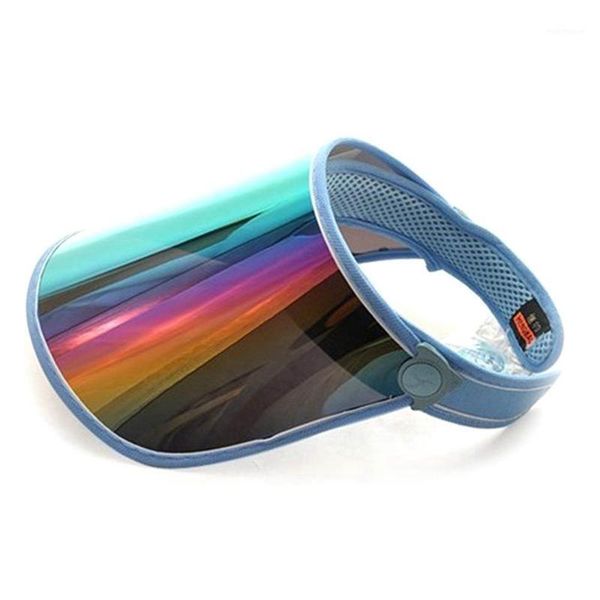 

2020 summer uv protection sun hat empty hat anti-spray laser rainbow reflection cap women cycling1, Blue;gray